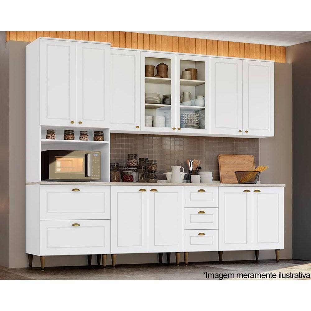 Cozinha Modulada Henn Americana Henn 7 Peças c/ Pés C5P52 Branco