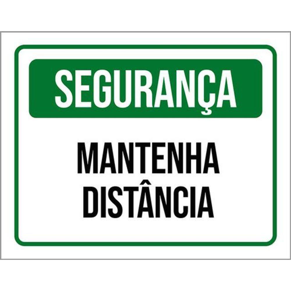 Kit 5 Placas De Sinalização - Segurança Mantenha Distância