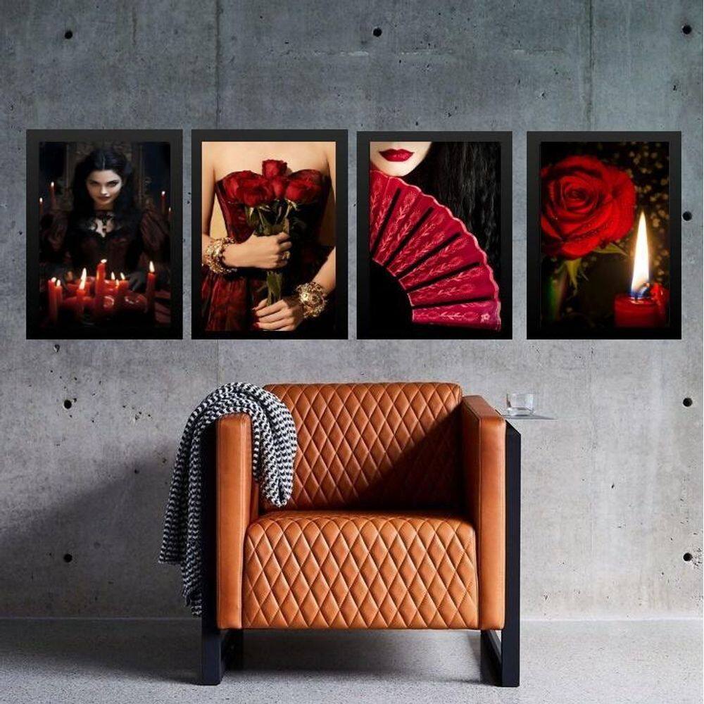 Kit 4 Quadros Entidade Maria Padilha Das Almas 45X34Cm