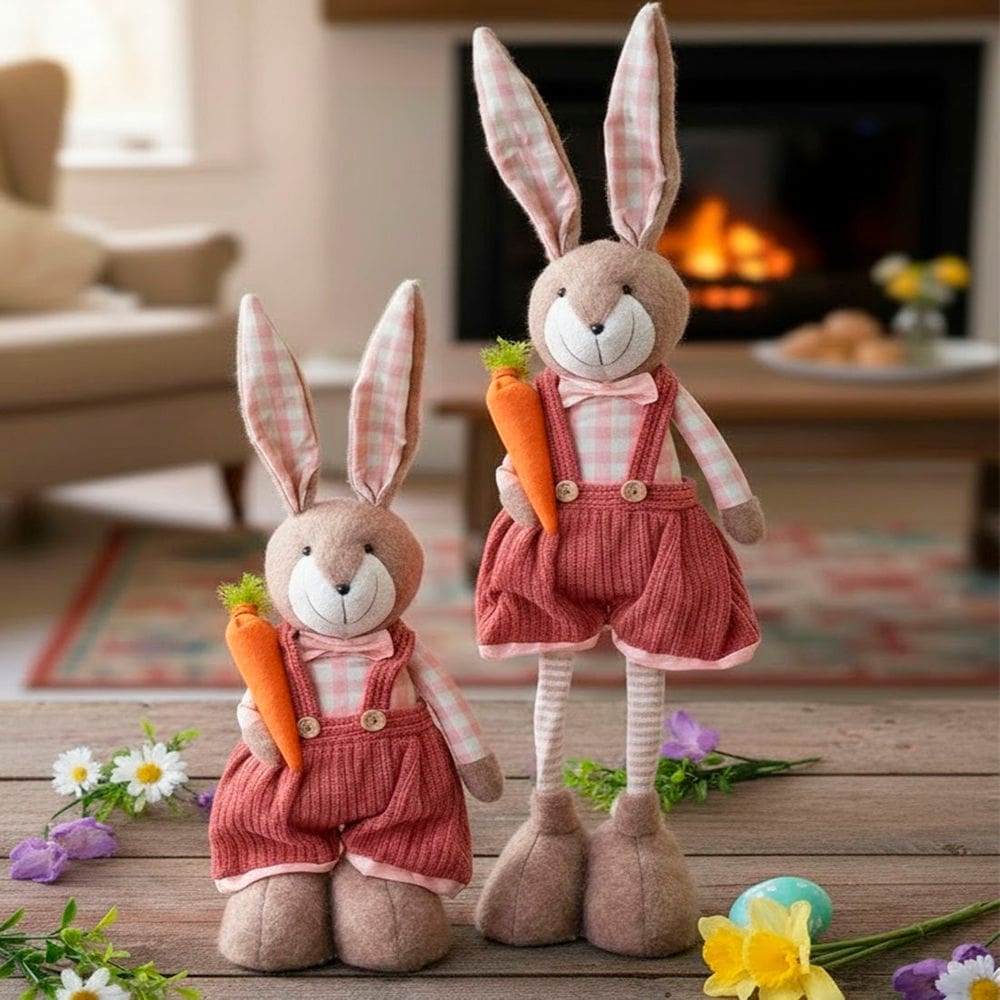 Boneco Coelho Com Pernas Ajustáveis Decoração Páscoa De 90cm