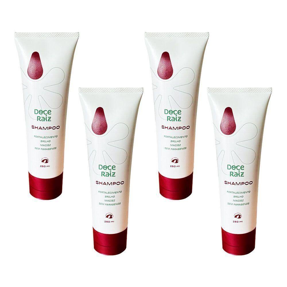 Kit 4 Shampoo Natural Doce Raiz De Extrato De Batata Doce 250ml