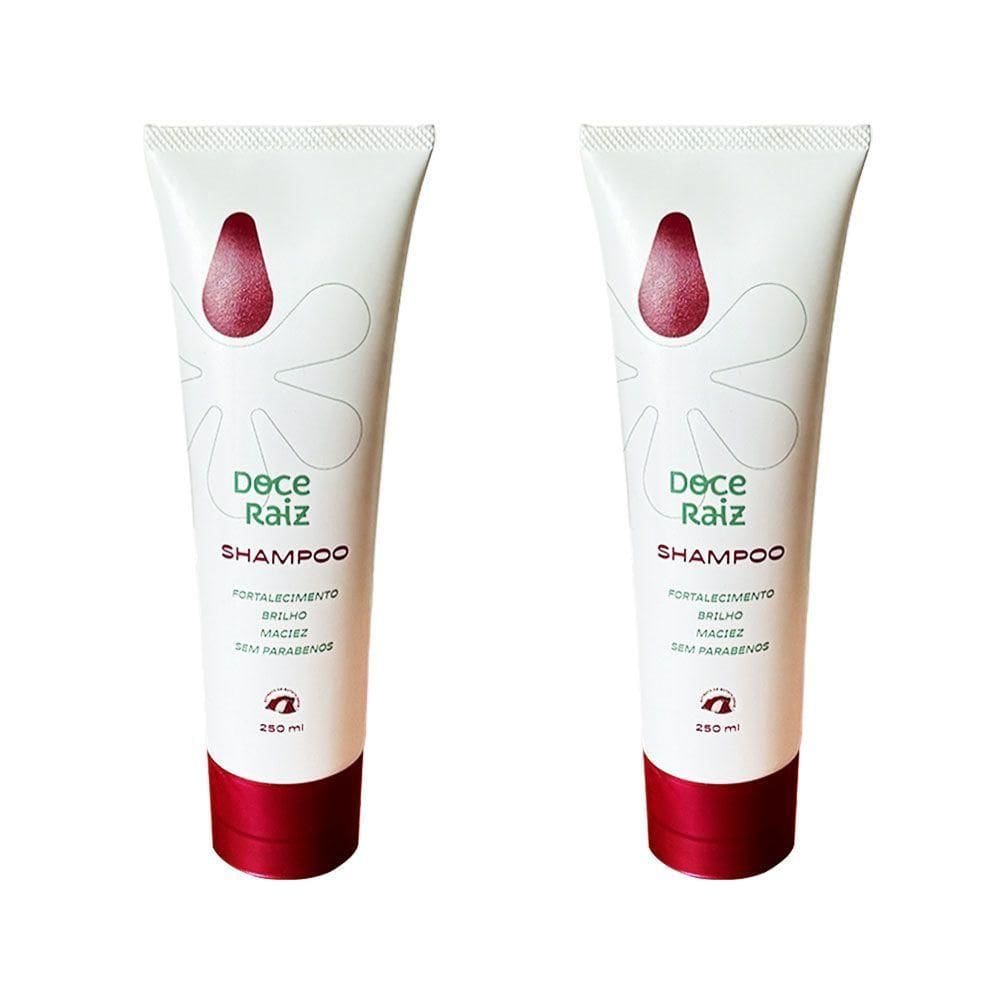 Kit 2 Shampoo Fortalecimento Doce Raiz 250ml Natural De Extrato De Batata Doce