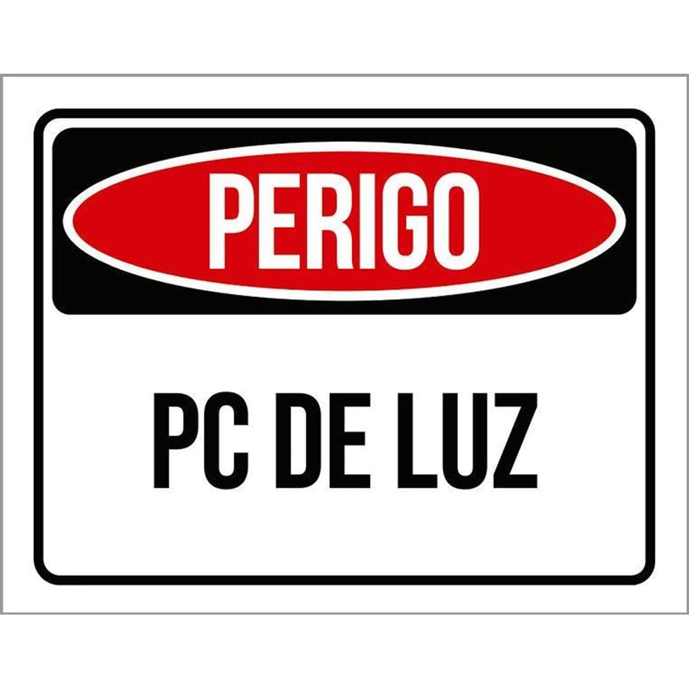 Placa Perigo Pc De Luz 36X46