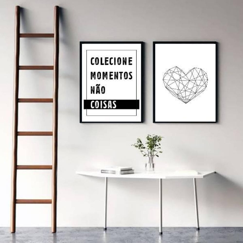 Kit 2 Quadros Colecine Momentos 24X18Cm - Preta