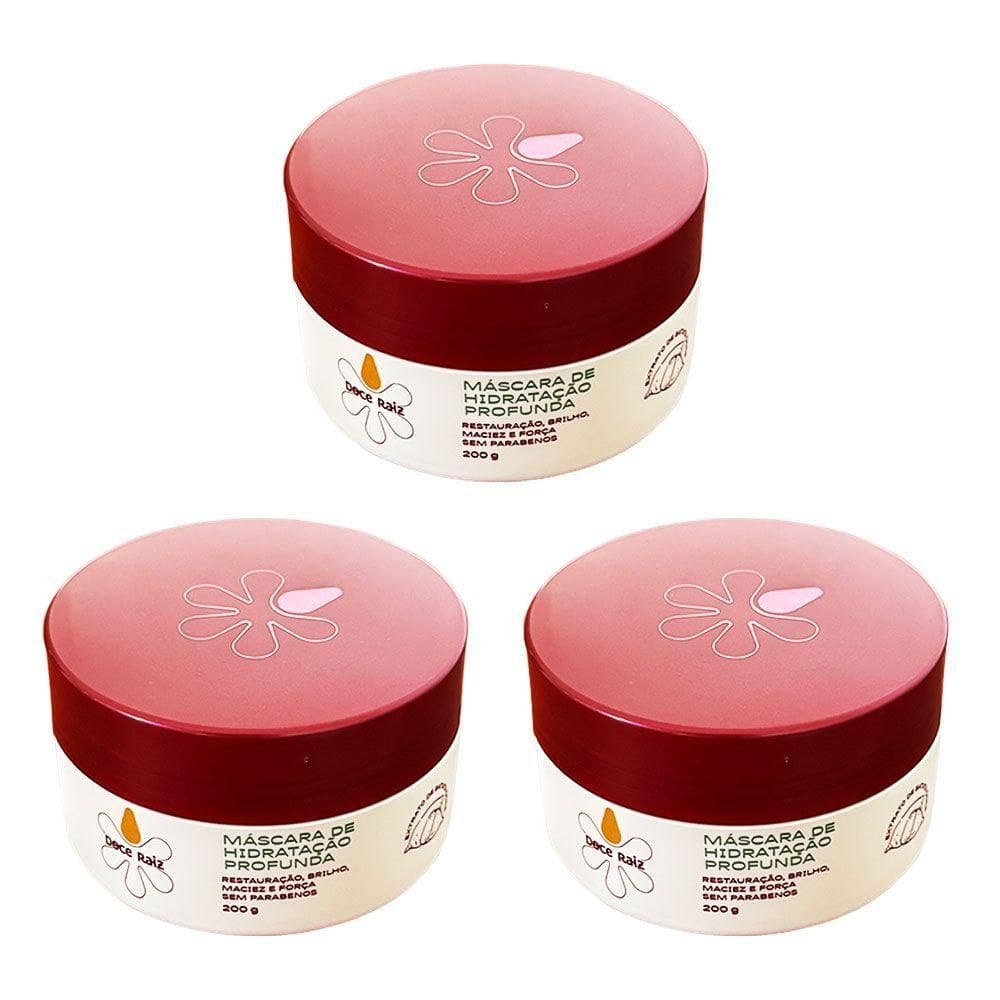 Kit 4 Mascara Com Maciez E Sem Parabenos Doce Raiz 200g De Extrato De Batata Doce