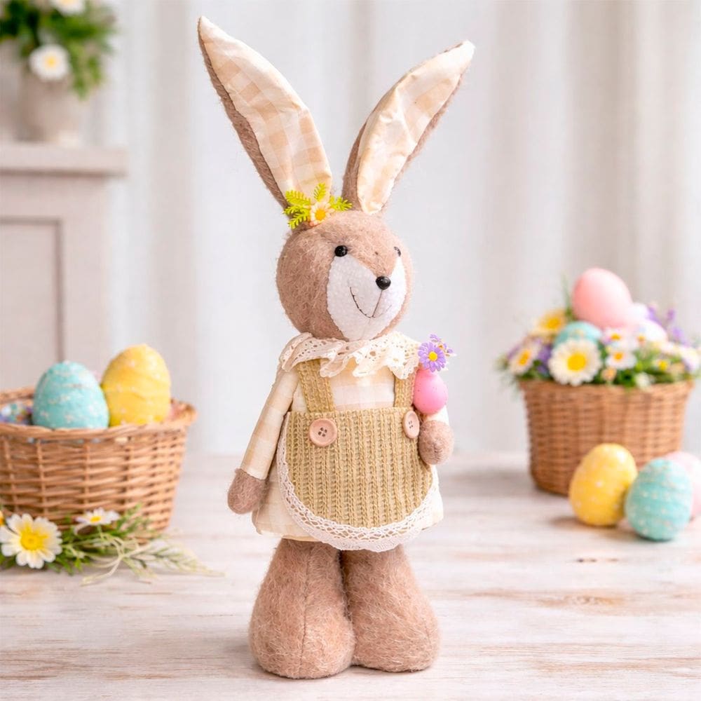Boneco Coelhinho Coelho Pelúcia Verde Decoração Páscoa 50cm
