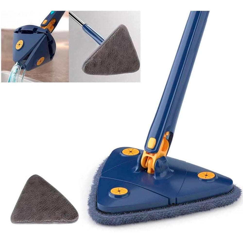 Mop Triangular 360 Azul Giratório Para Limpeza De Pisos