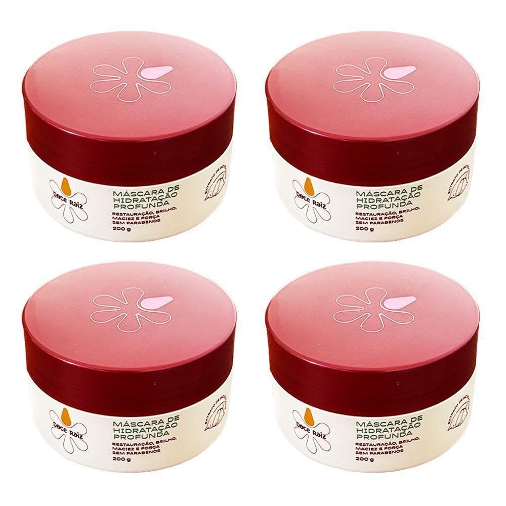 Kit 5 Mascara Que Restaura E Com Brilho Doce Raiz 200g De Extrato De Batata Doce
