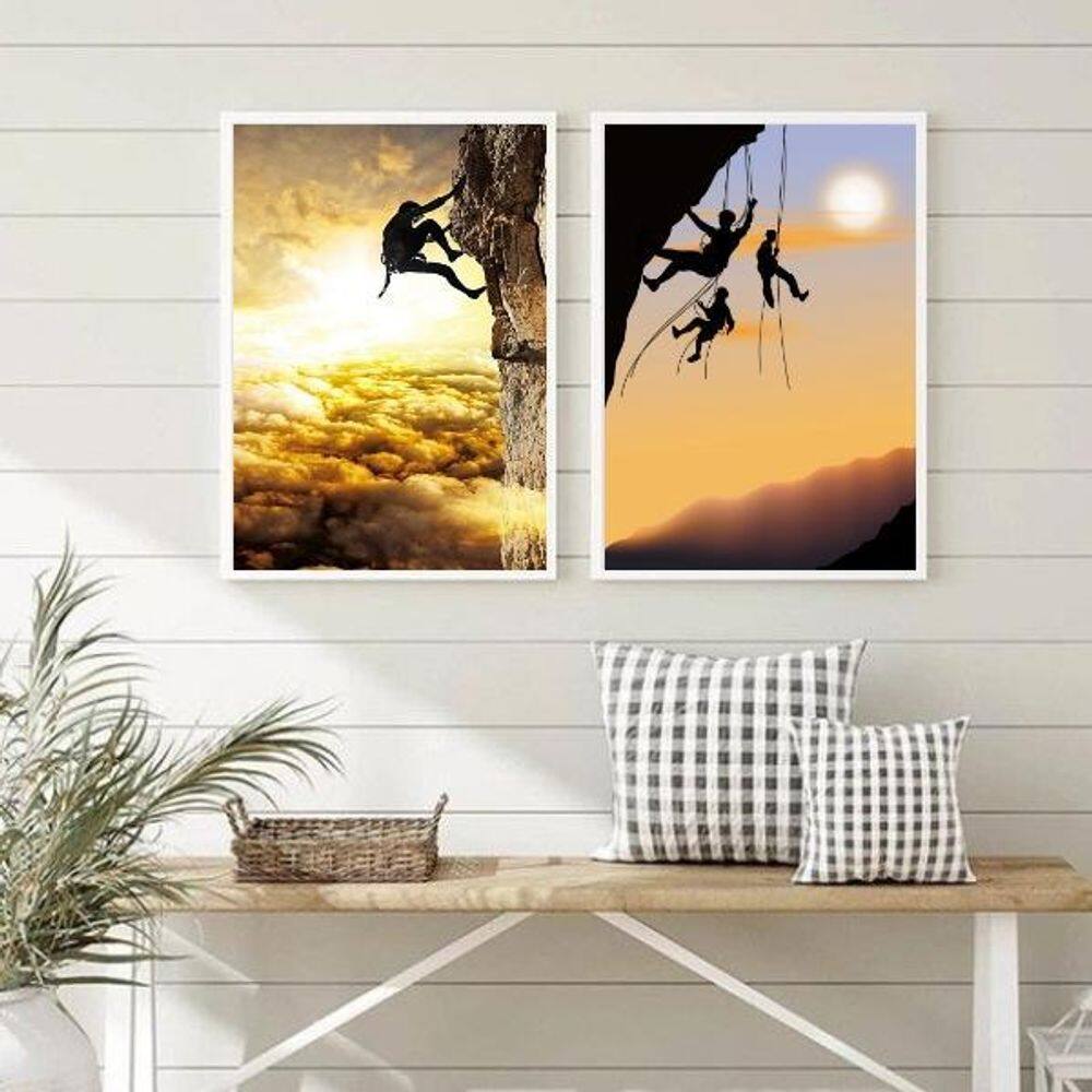Quadros Montanhismo Escalada 24x18cm - Kit 2 Peças