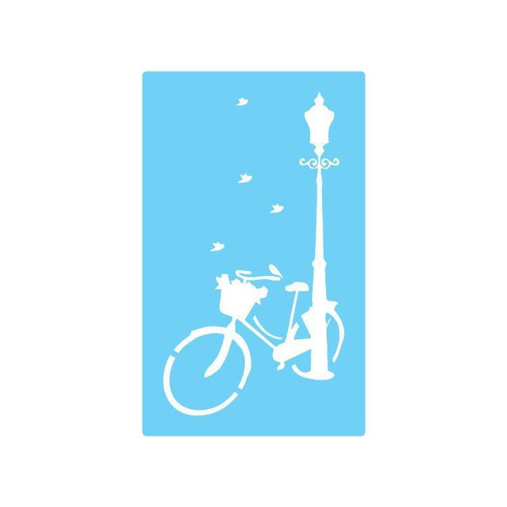 Stencil De Parede Tamako Bicicleta - 55 X 90Cm - Ref 382