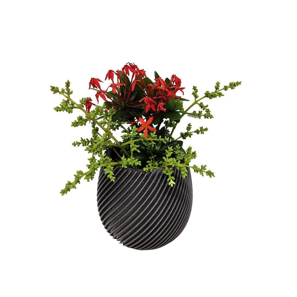 Vasinho 3D Planta Decorativo Cachepot Espiral Cor Grafite