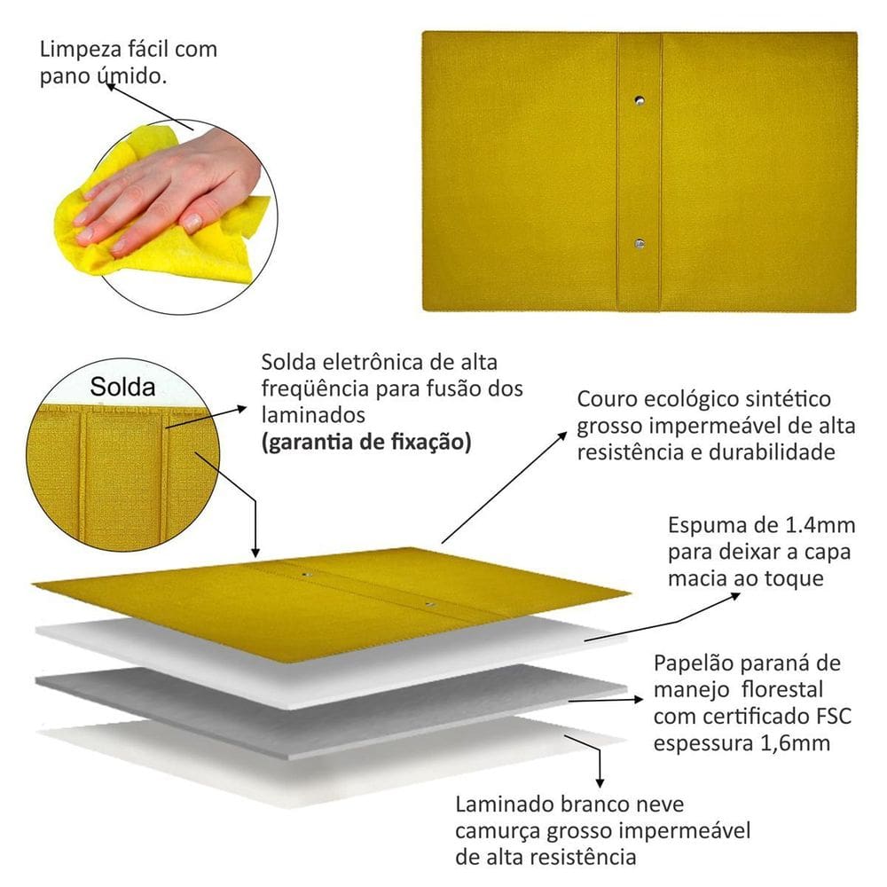 Album De Fotografia 15X21 Para 100 Fotos Trançado Preto Top