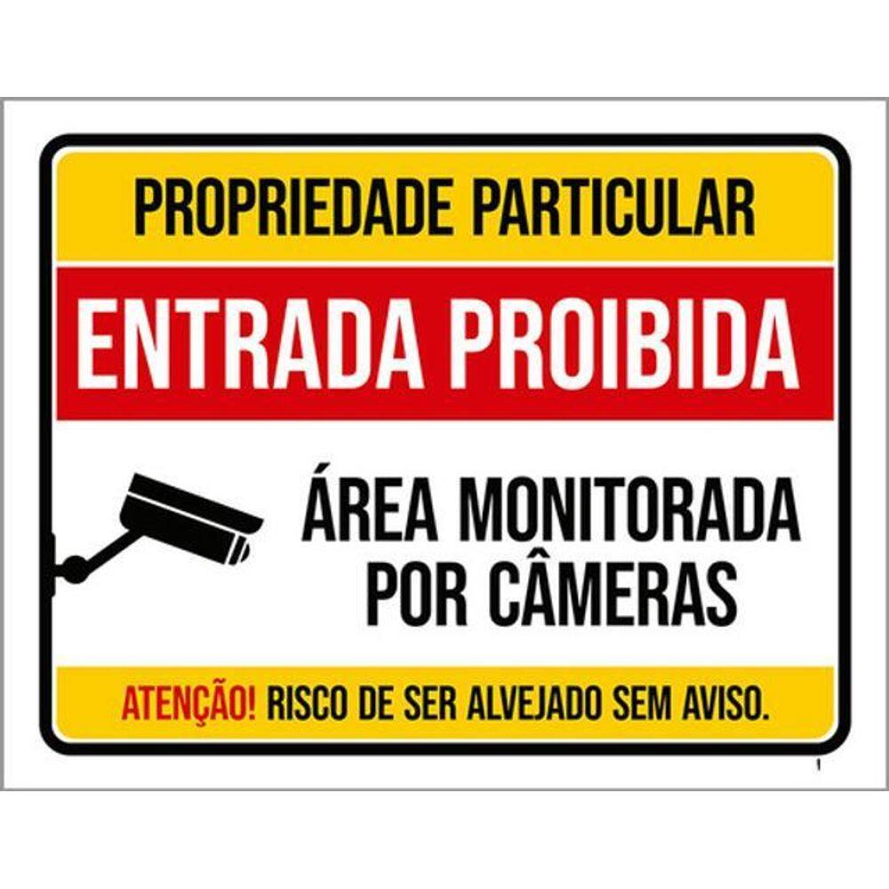 Kit 10 Placas Propriedade Particular Entrada Monitorada