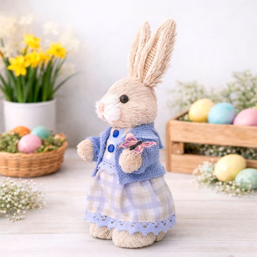 Boneco Coelho Coelhinho Artesanal Decoração De Páscoa 23cm