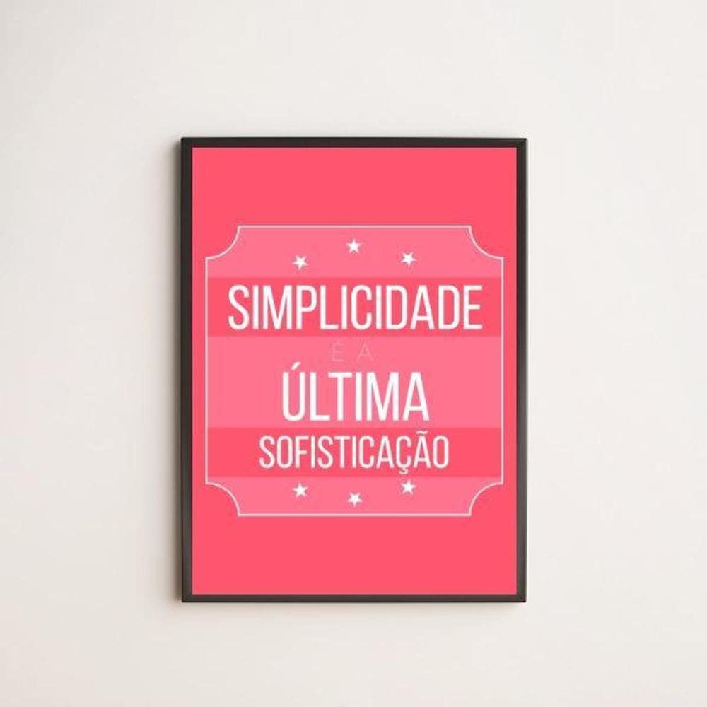 Quadro Decorativo Simplicidade Sofisticação 45X34Cm Preta