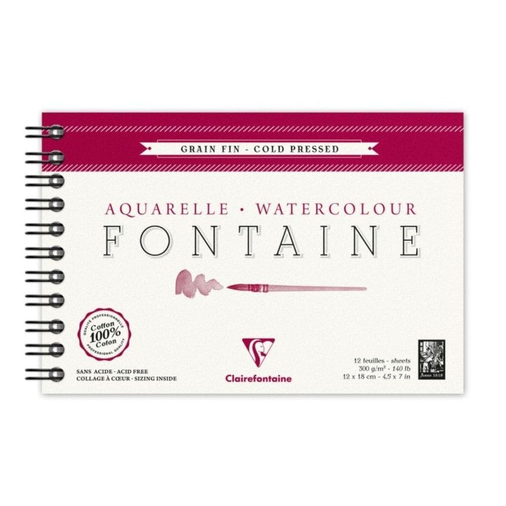 Bloco Aquarela Fontaine 12X18Cm 300G Grain Fin 12 Fls