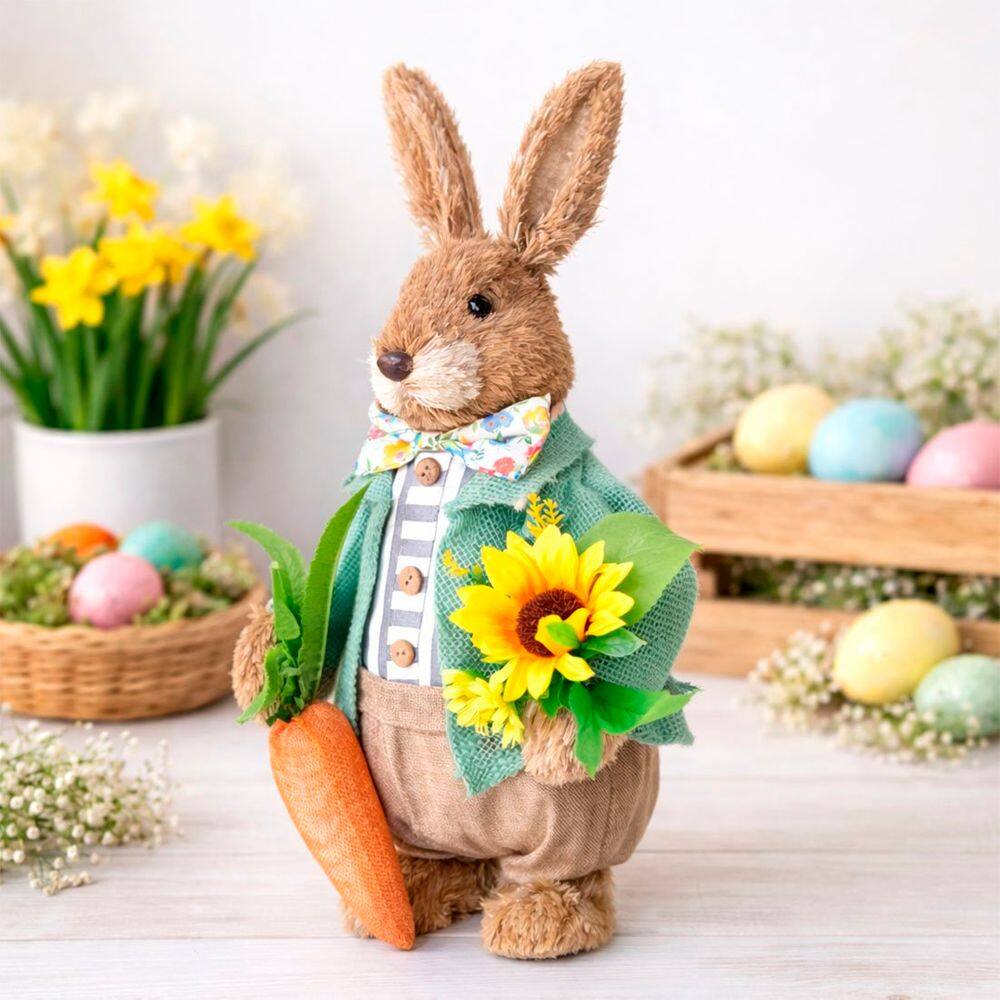 Boneco Coelho Cenoura Buquê Decoração Páscoa Artesanal 50cm