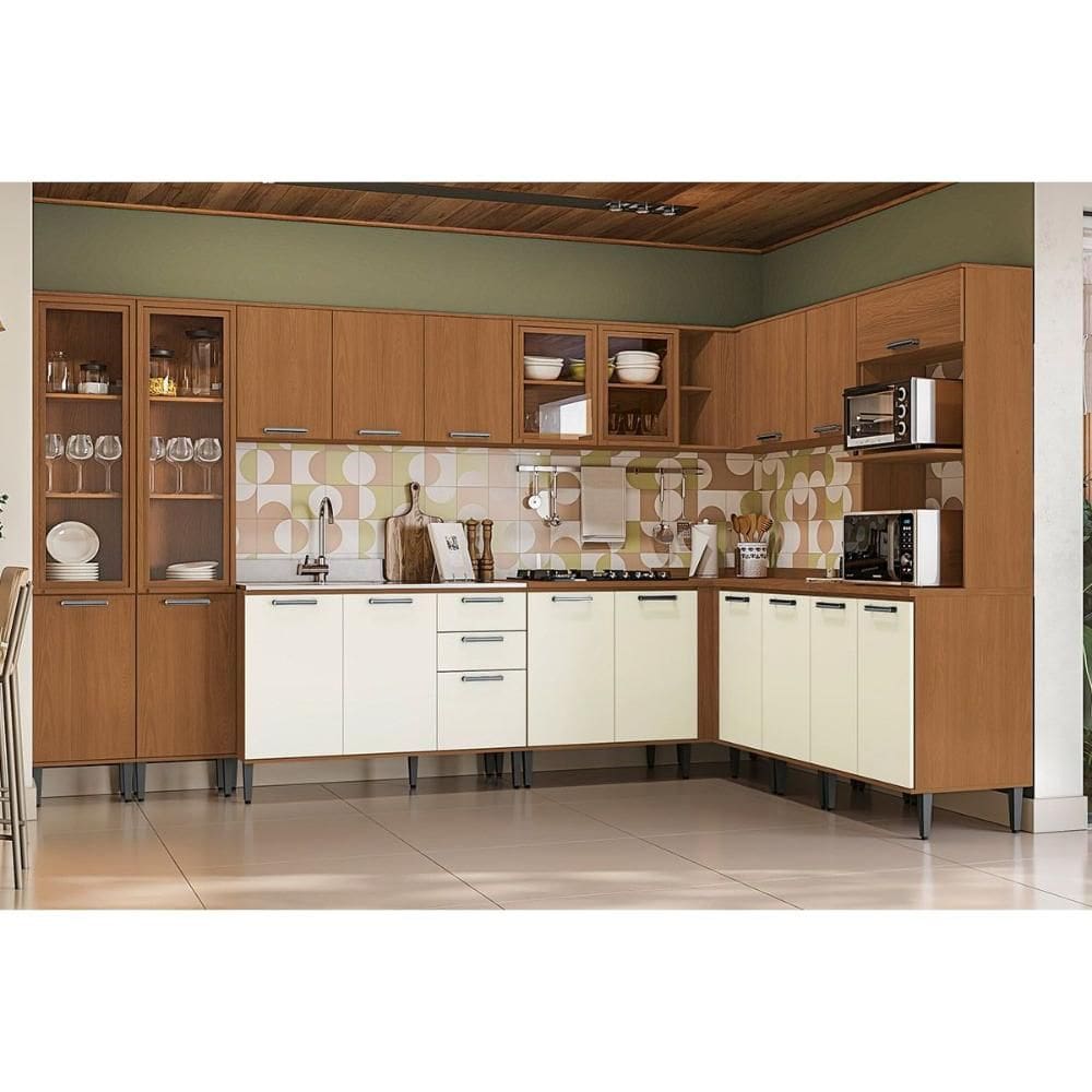 Kit Cozinha Kappesberg 14 Peças Linna C14P12 Canela/Off White