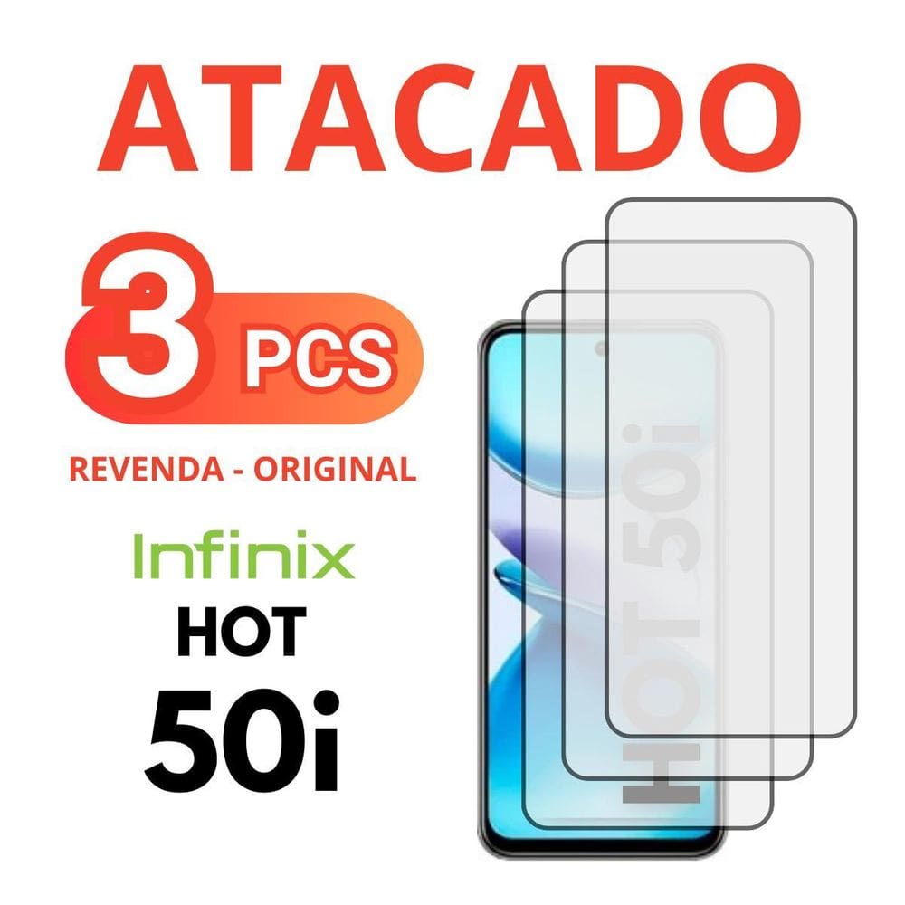 Kit 3 Peliculas Vidro 3D Compativel Para Infinix Hot 50I