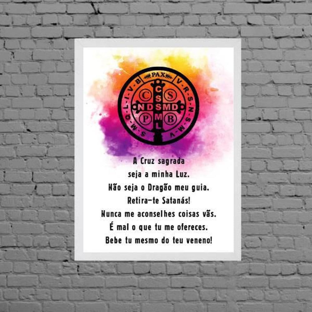 Quadro Oração Medalha De São Bento 24X18Cm