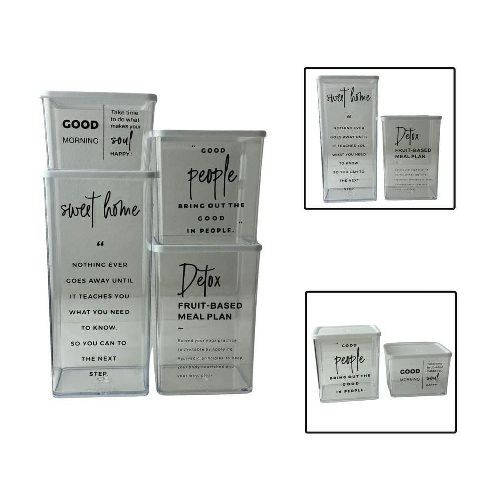 Kit 4 Potes Herméticos Organizadores De Alimentos Sabão