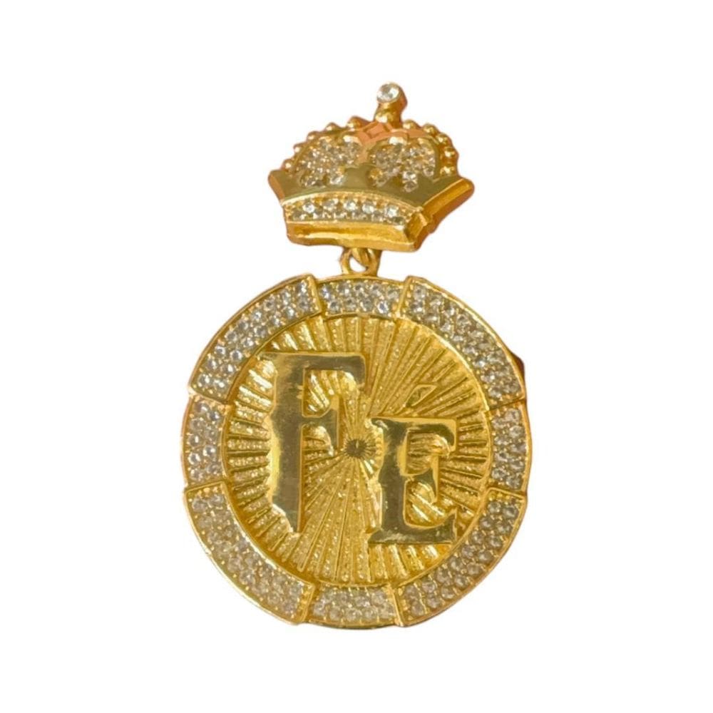 Pingente Fé Cravejado - Banhado A Ouro 18K