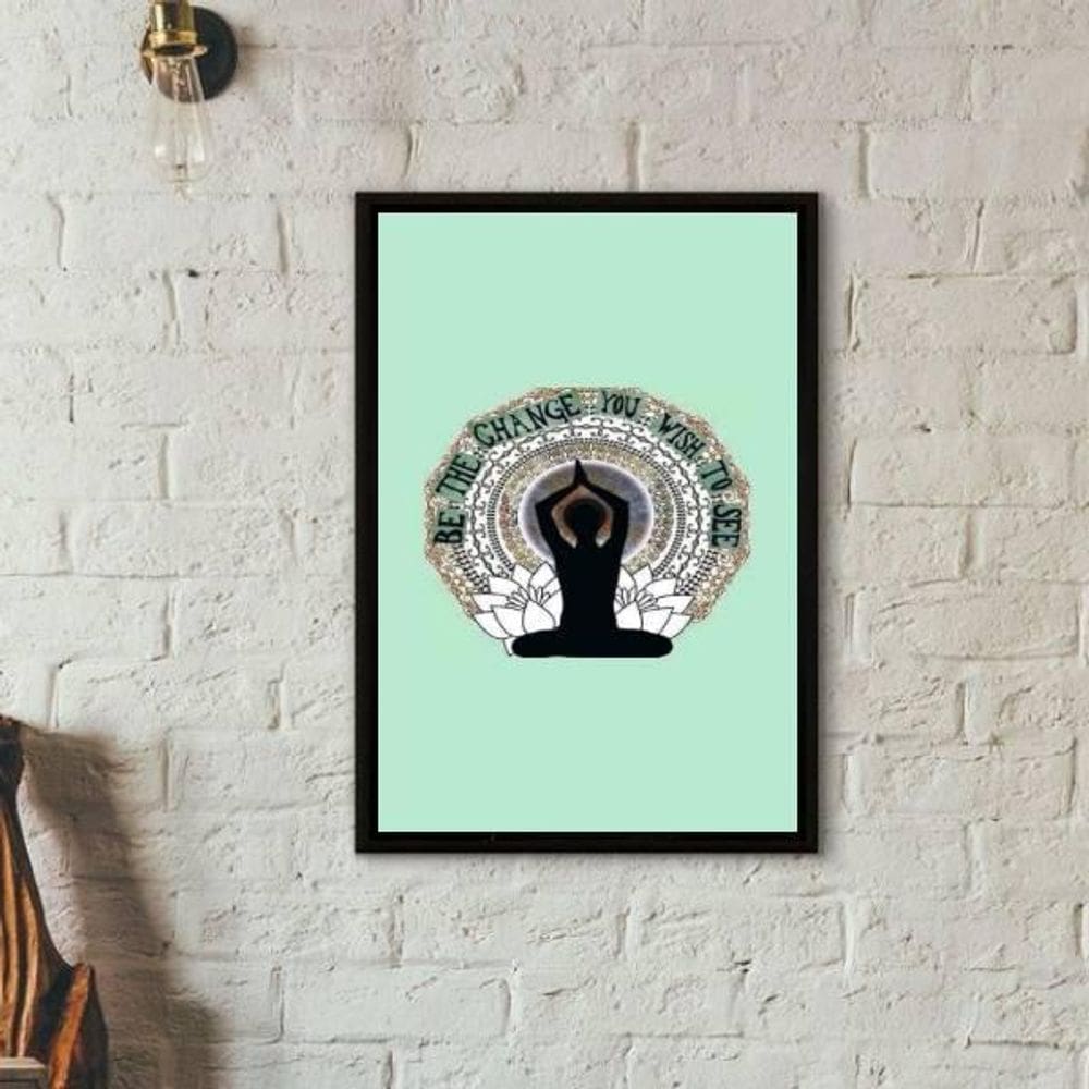 Quadro Be The Change You Wish To See 24X18 Com Vidro - Preta