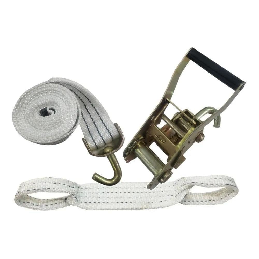 Kit Cinta Catraca Guincho Plataforma 5 Ton X 6Mt Cor Branco