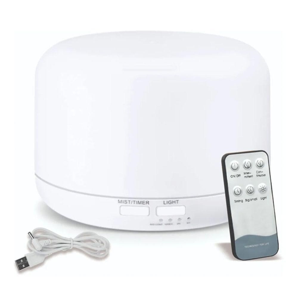 Difusor Elétrico Aroma Ultrassônico Com Led 300 Ml Branco