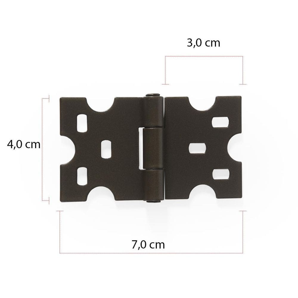 Kit Com 2 Dobradiças Coloniais Modelo Mexicano