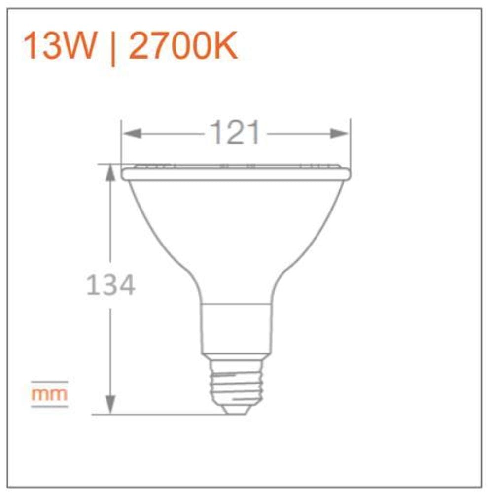 Kit 12 Lampadas Led Par38 13W 2700K 1400Lm Biv G4 - Osram