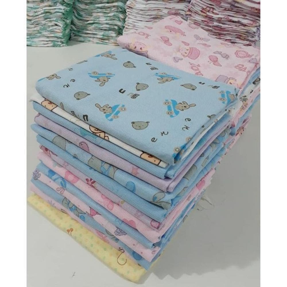 Cueiro Flanelado Estampado 60X80Cm Kit Com 2 Masculino