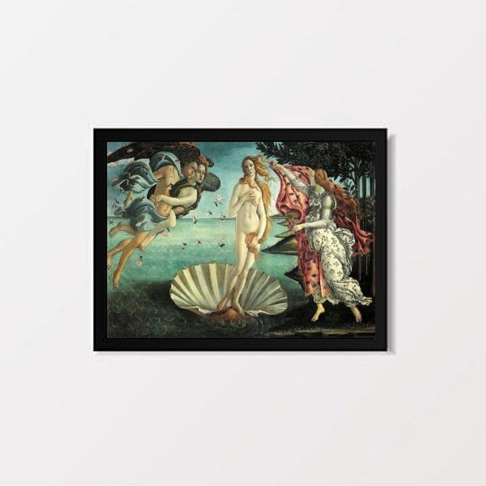 Quadro Botticelli Birth of Venus 24x18cm - Madeira Preta