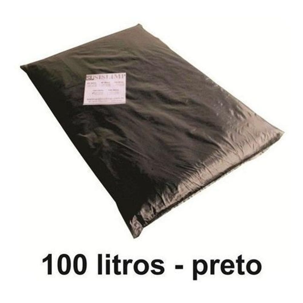 15 Kg Saco De Lixo 100 Litros Preto 100L Reforçado 0,18 Micr
