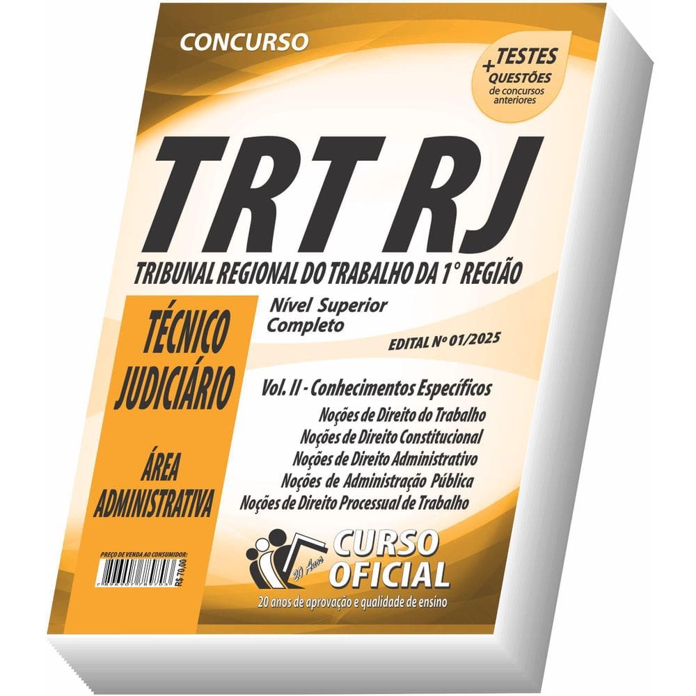 Apostila Trt Rj Técnico Judiciário Conhecimentos Específicos