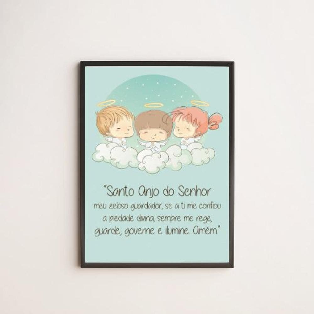 Quadro Infantil Santo Anjo Do Senhor 24X18Cm