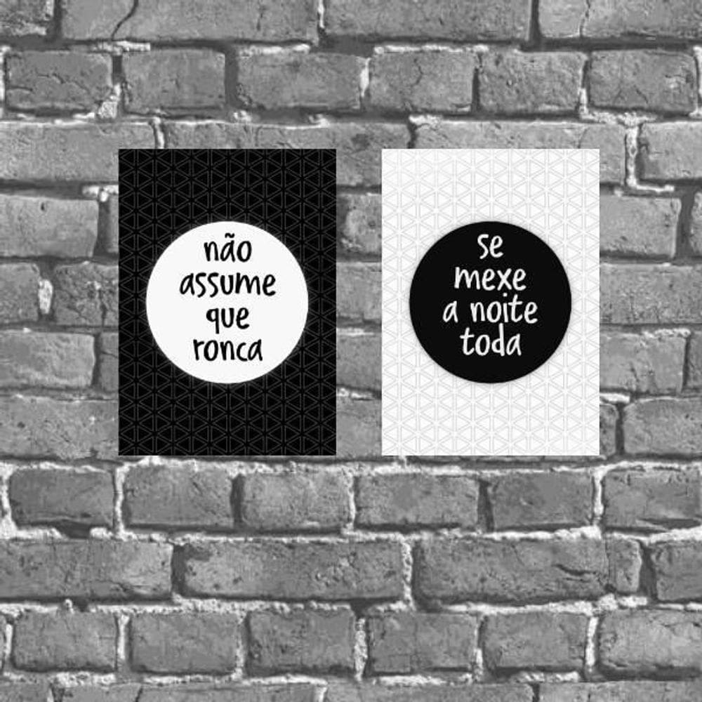 Kit 2 Placas Decorativas Frase Casal Humor 18X27Cm