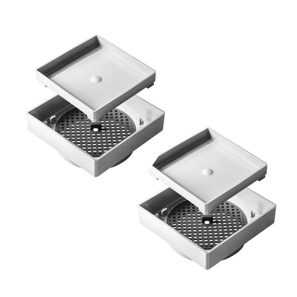 2 Ralos Oculto 15X15 Invisível Seca Piso Porcelanato Pvc