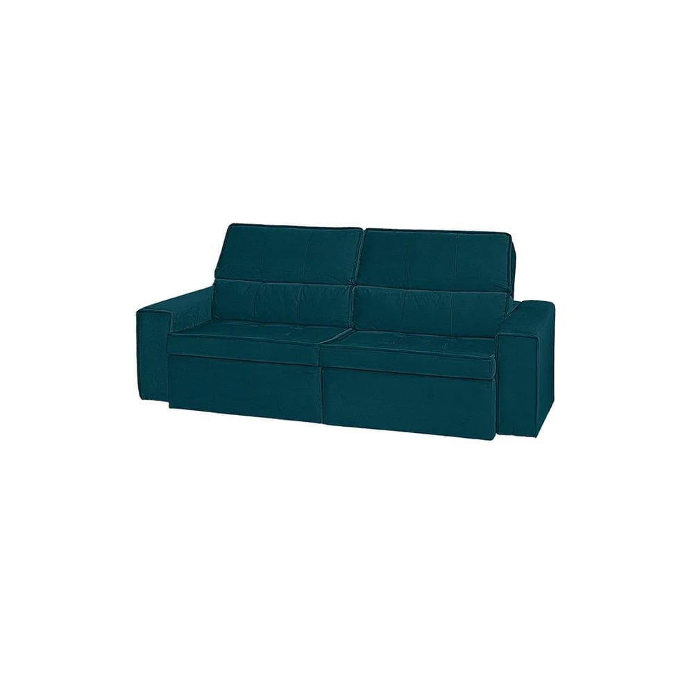 Sofá Retrátil e Reclinável 3 Lugares Havana Azul Lux  - Lojas Curitibanas