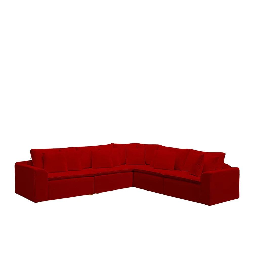 Sofá Modular Rivieira Linho Vermelho Simonetto - Lojas Curitibanas