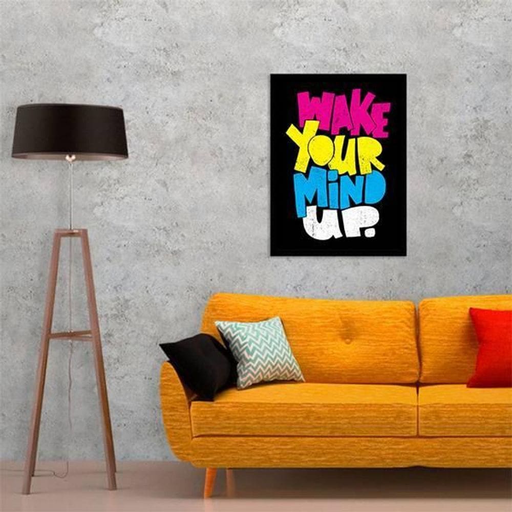 Quadro Make Your Mind Up 24X18Cm - Com Vidro - Madeira Preta