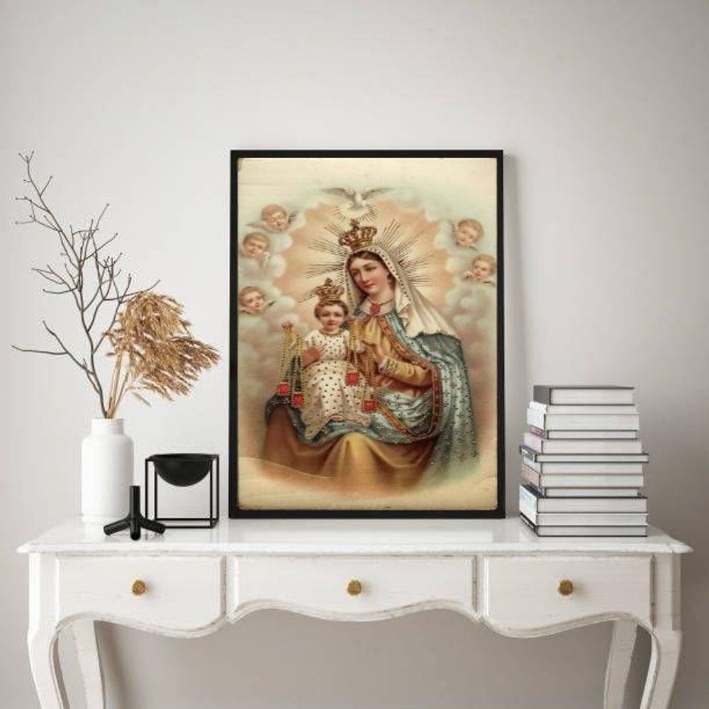 Quadro Decorativo Nossa Senhora Do Carmo Vintage 45X34Cm