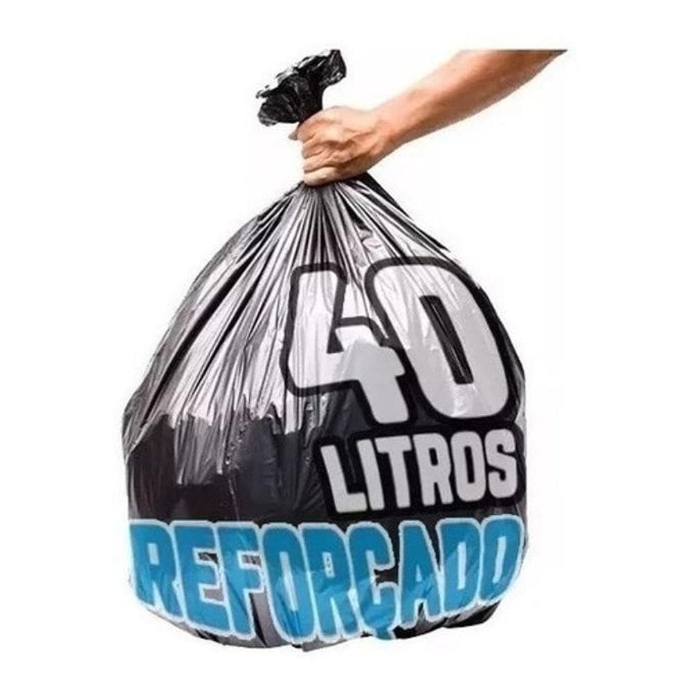 Saco De Lixo 40 Litros 100 Un Preto - Aprox 2,200 Kg