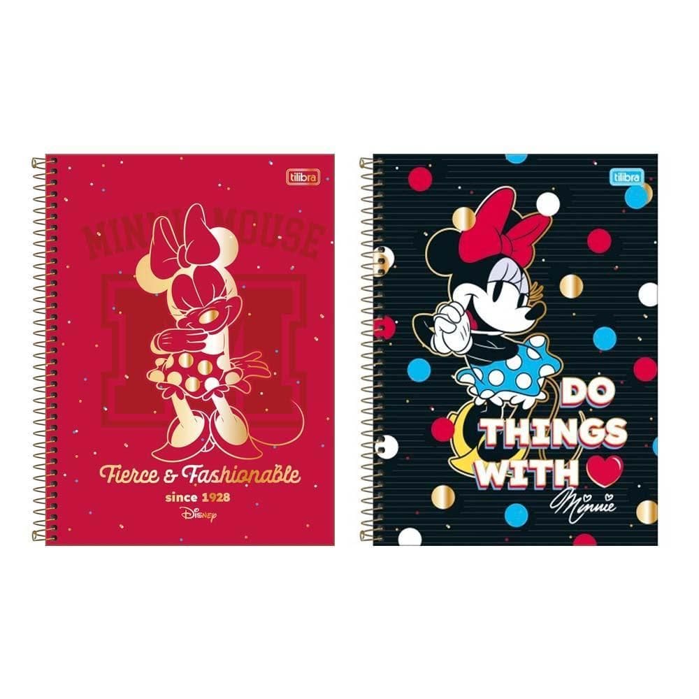Caderno Espiral Minnie Mouse 10Mat 160 Folhas - Tilibra