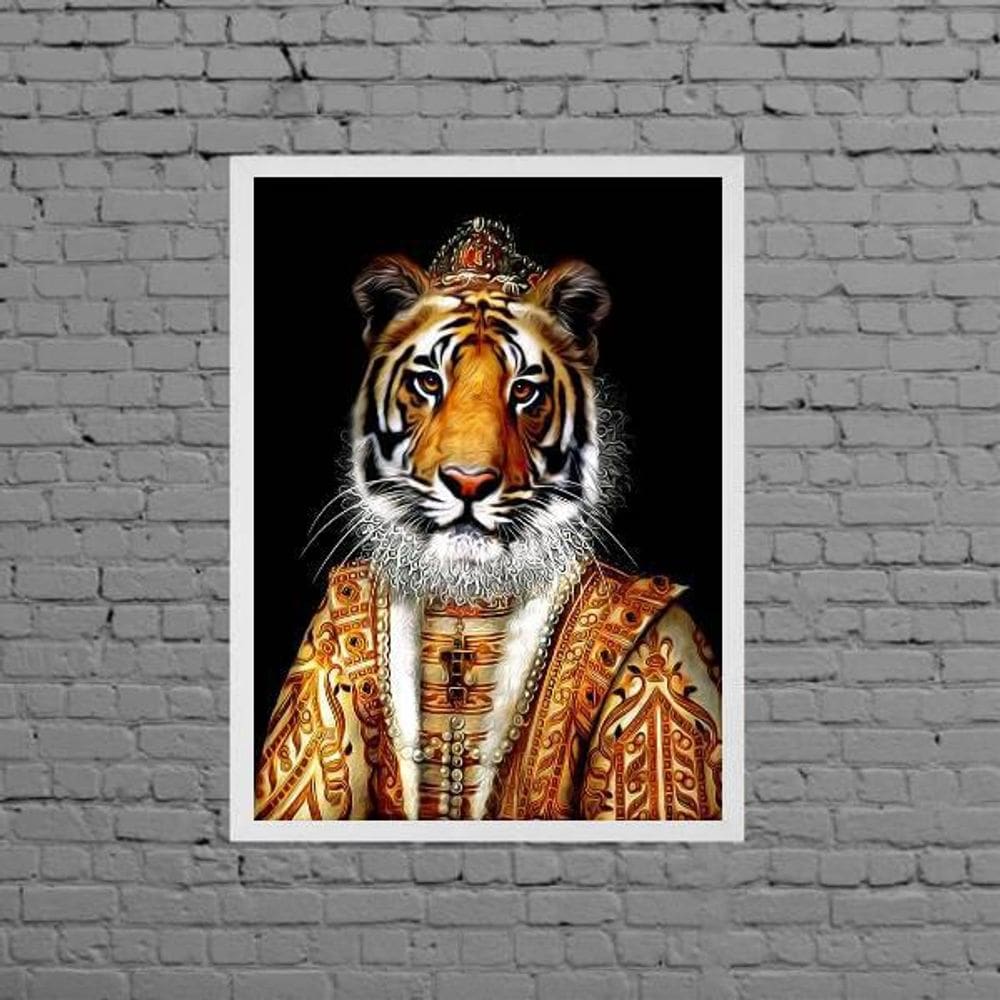 Quadro Decorativo Tigresa Rainha 33X24Cm