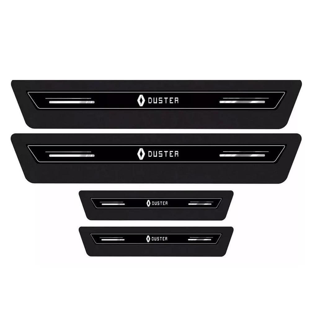 Soleira De Porta Duster Preto Platinum 8 Peças