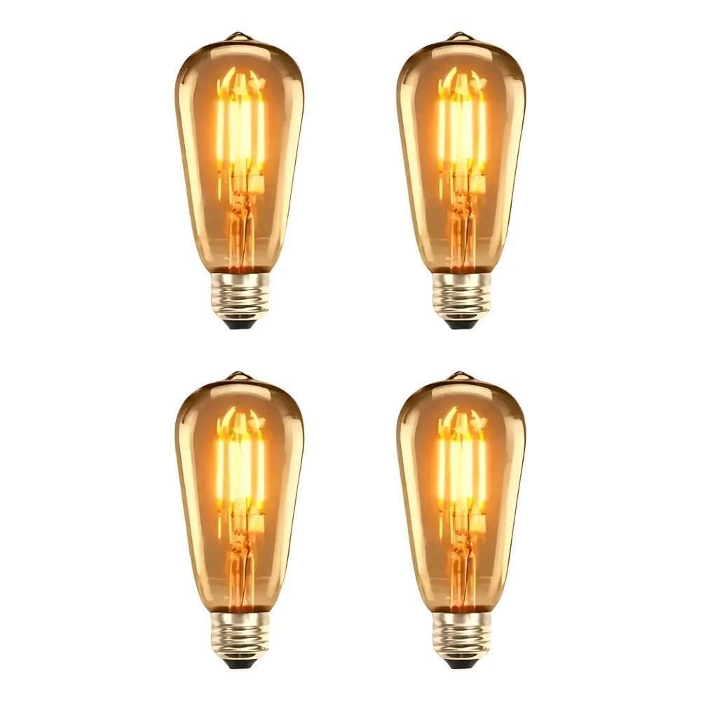 Kit 4 Lâmpadas Led Homefy St64 Cor Branco-Quente 4W 2400K 36