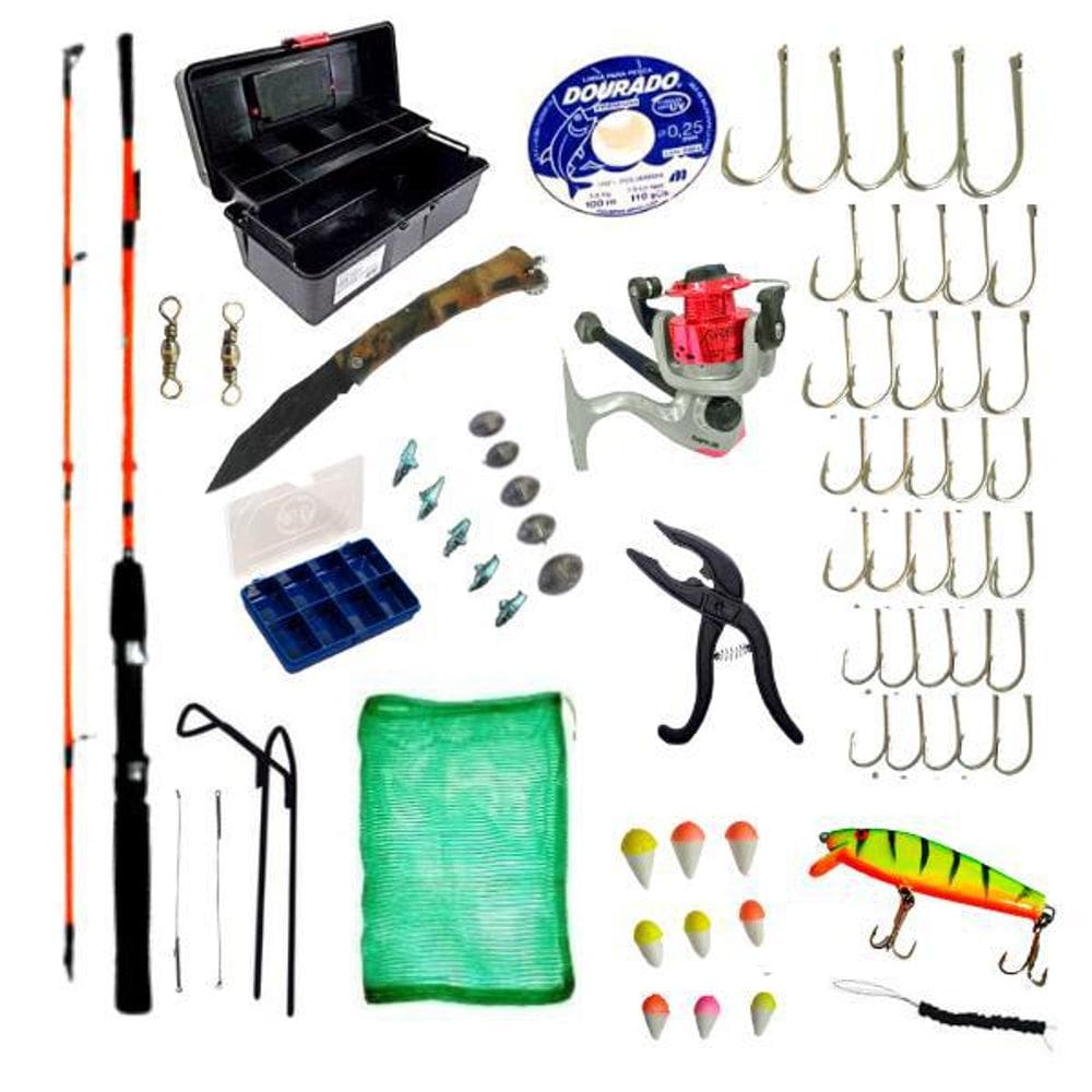 Kit De Pesca Diversão Infantil Completo Vara Molinete Maleta