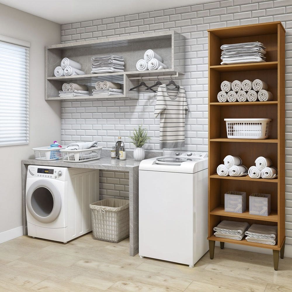 Lavanderia Modulada Aracaju 5 Prateleiras Kaiki Moveis