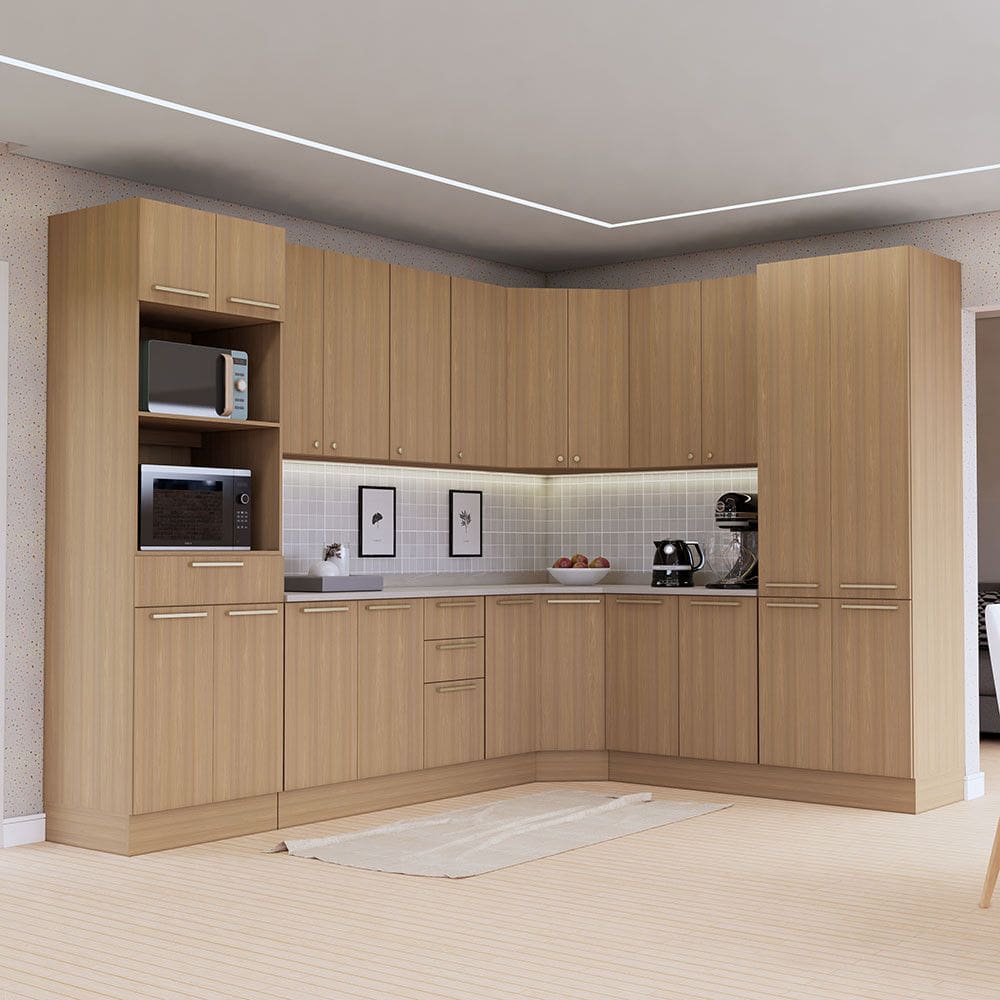Cozinha Completa 10 Peças com Torre Quente 528cm Elegance Luciane Móveis